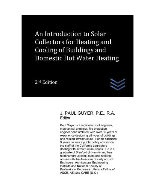 An Introduction to Solar Collectors for Heating and Cooling of Buildings and Domestic Hot Water Heating - Paperback