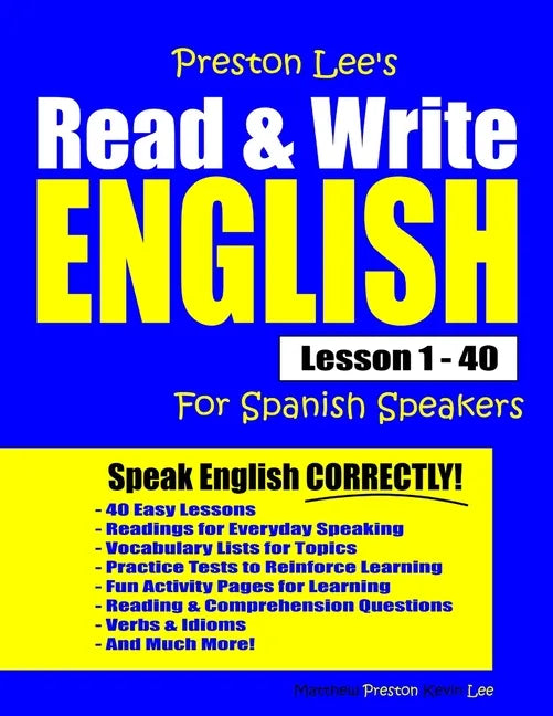 Preston Lee's Read & Write English Lesson 1 - 40 For Spanish Speakers - Paperback