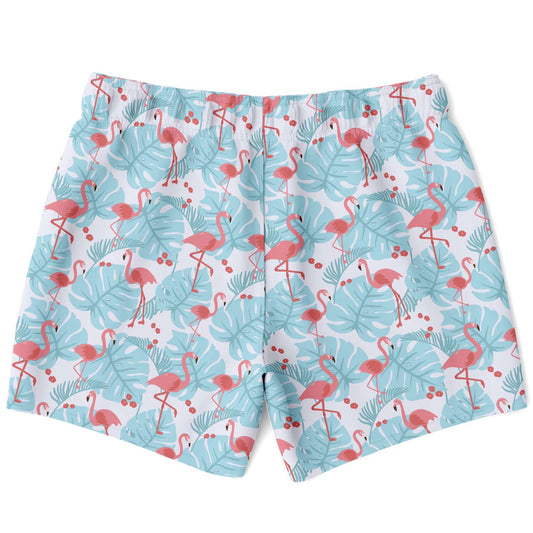 Flamingo Blue Floral Swim Trunks