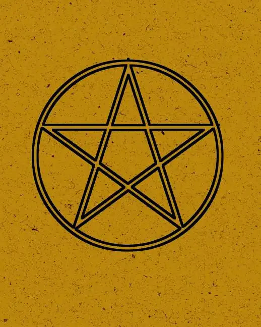 Grimoire: Pentagram Spell Book For Witches Mages Magick Practitioners And Beginners To Write Rituals And Ingredients - Yellow Bl - Paperback