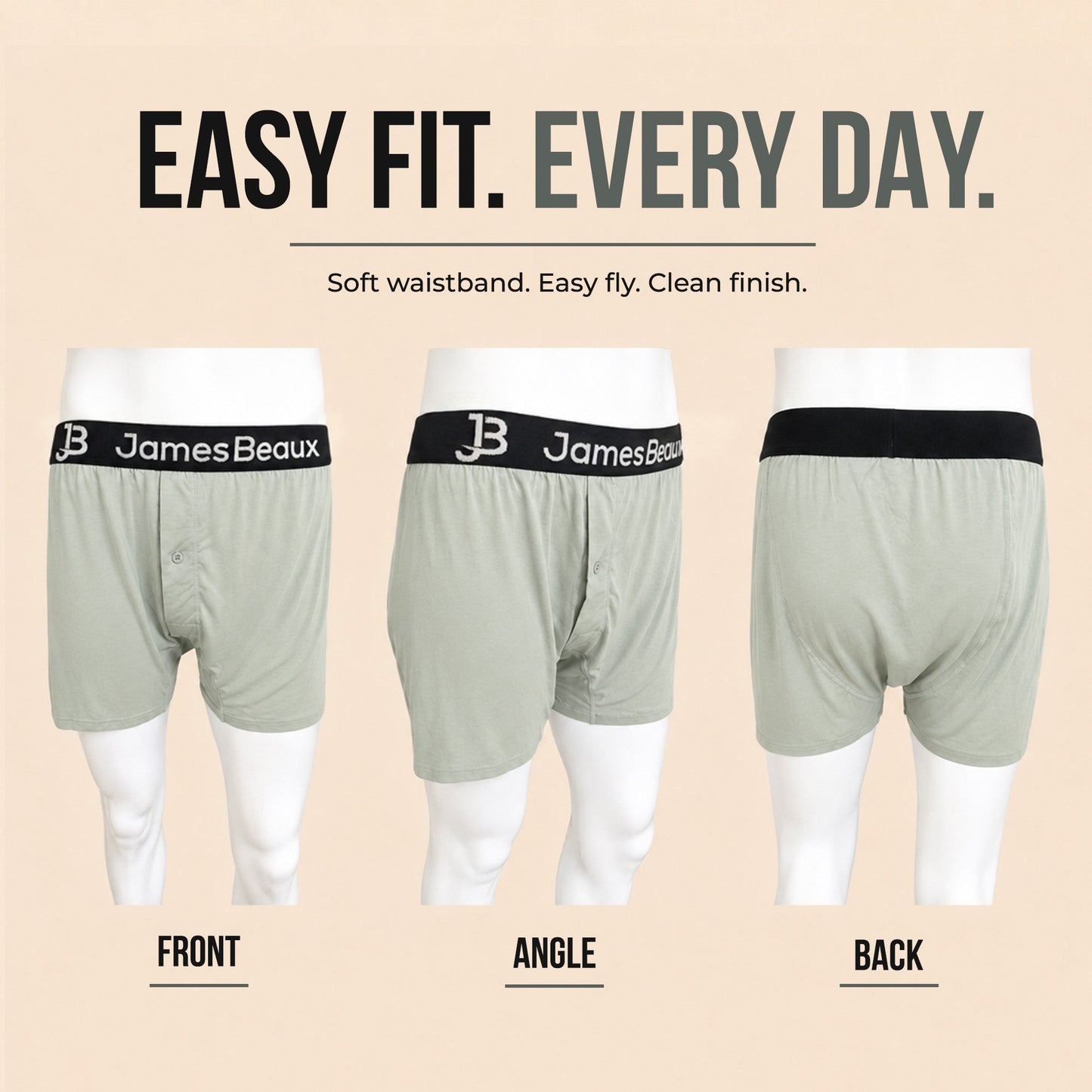 Men's Bamboo Boxer Shorts - Ultra-Soft & Breathable Underwear (Gray)