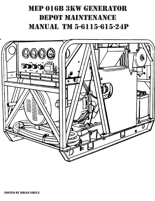 MEP 016B 3KW Generator Depot Maintenance Manual TM 5-6115-615-24P - Paperback