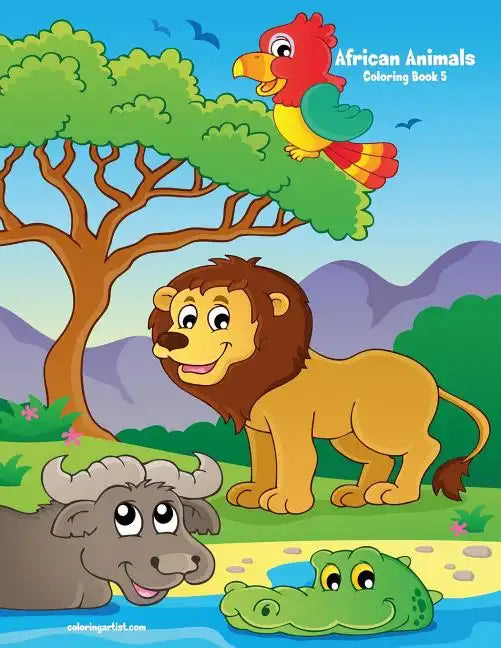 African Animals Coloring Book 5 - Paperback