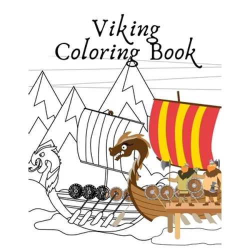 Viking Coloring Book: warrior mythology ships for kids - Paperback