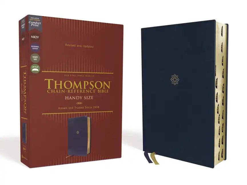 Nkjv, Thompson Chain-Reference Bible, Handy Size, Leathersoft, Navy, Red Letter, Thumb Indexed, Comfort Print - Imitation Leather
