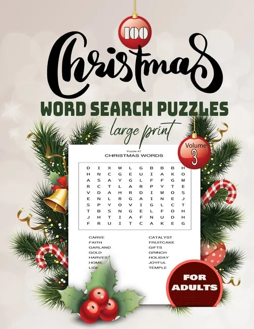 100 christmas word search Puzzles large print Volume 3 for adults: Holiday Puzzle Book with Answers Large Print 129 pages - Paperback