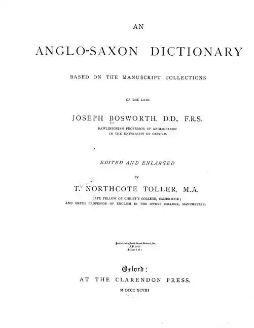 An Anglo-Saxon Dictionary - Paperback