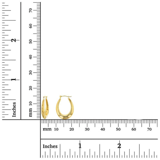 14K Gold Graduated French Lock Huggie Hoops