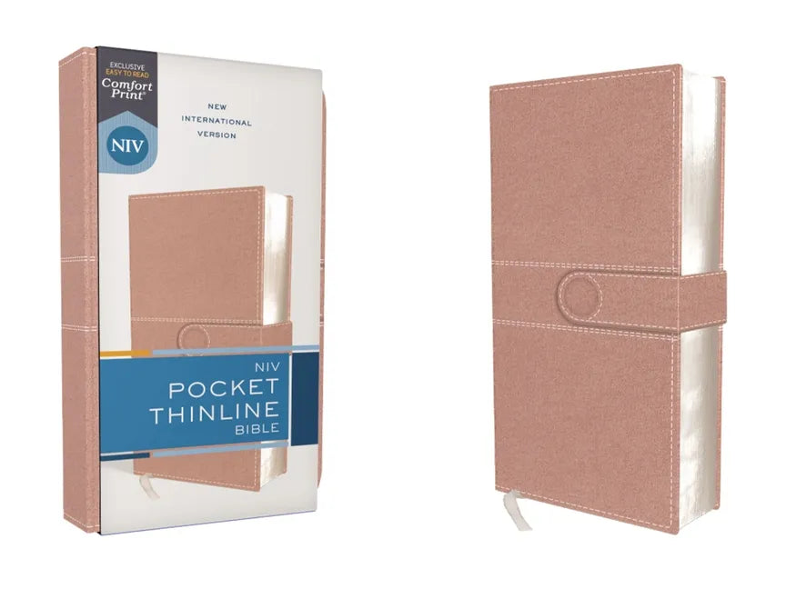 Niv, Pocket Thinline Bible, Leathersoft, Pink, Snap Closure, Red Letter, Comfort Print - Imitation Leather
