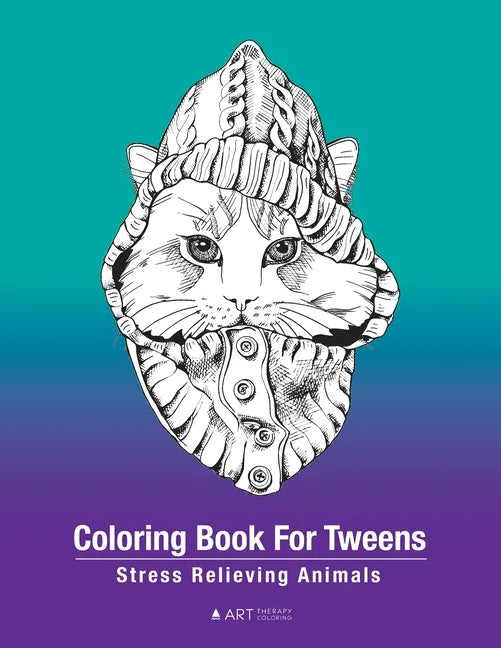 Coloring Book For Tweens: Stress Relieving Animals: Colouring Pages For Boys & Girls, Preteens, Ages 8-12, Detailed Zendoodle Drawings For Relax - Paperback