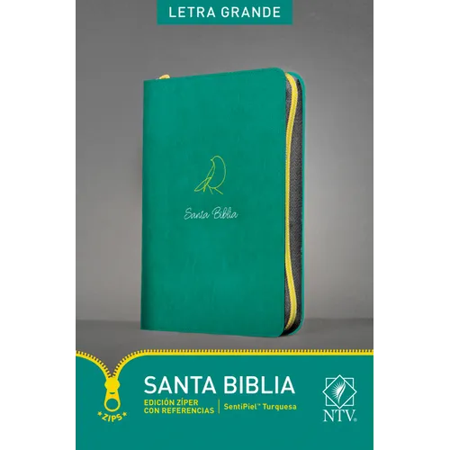 Santa Biblia NTV, Edición zíper con referencias, letra grande (SentiPiel, Turquesa, Índice) (Spanish Edition) - Imitation Leather