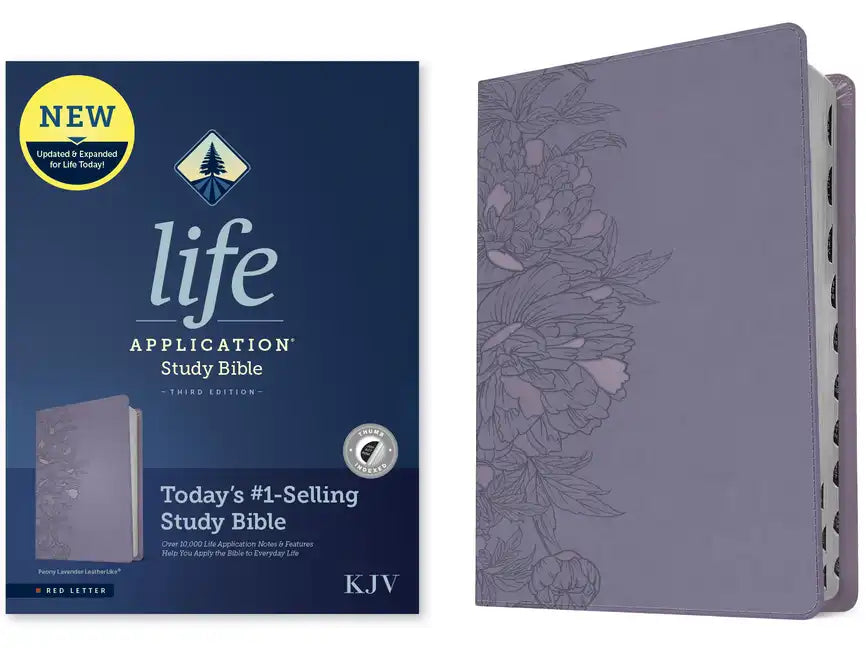 KJV Life Application Study Bible, Third Edition (Leatherlike, Peony Lavender, Indexed, Red Letter) - Imitation Leather