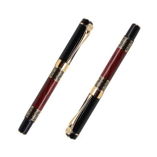 2-Pack: Wood Grain Classical Fountain Pen Ballpoint Pen