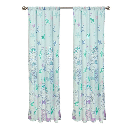 2-Piece Set: Kidz Mix Mystical Mermaid Window Panel Pair