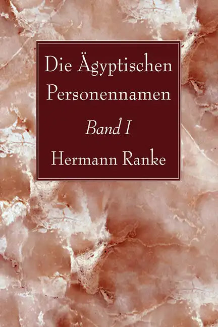 Die Ägyptischen Personennamen, Band I - Paperback