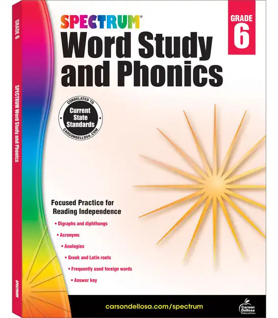 Spectrum Word Study and Phonics, Grade 6: Volume 85 - Paperback