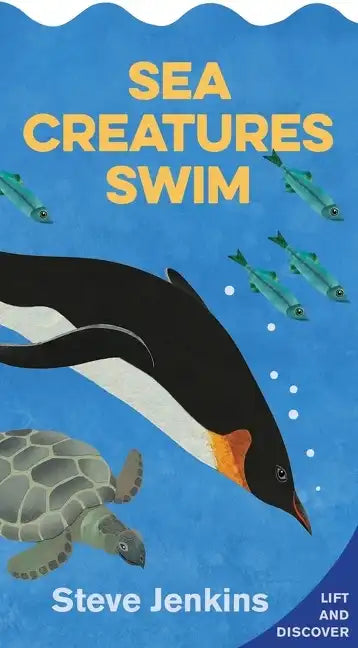 Sea Creatures Swim Shaped Board Book with Lift-The-Flaps: Lift-The-Flap and Discover - Board Book
