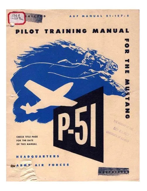 Pilot manual for the P-51 Mustang pursuit airplane - Paperback