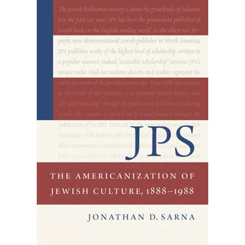 Jps: The Americanization of Jewish Culture, 1888-1988 - Paperback
