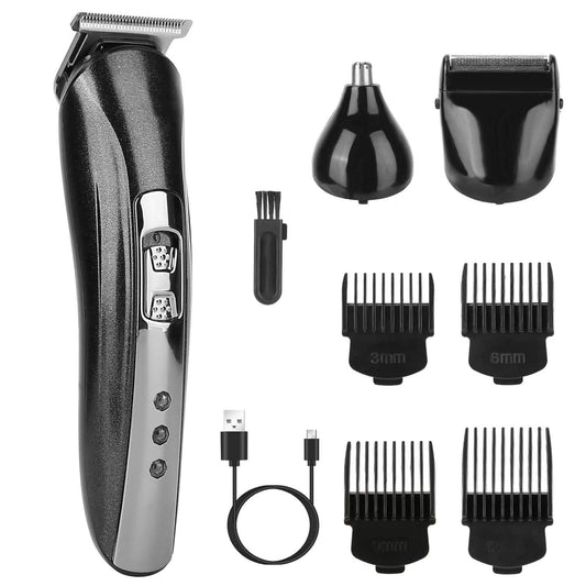 3-in-1 Rechargeable Hair Clipper Cordless Hair Trimmer Shaver