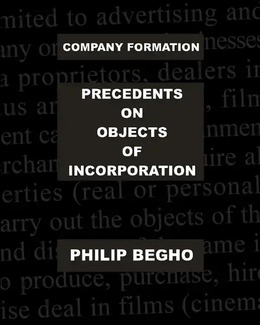 Company Formation: Precedents on Objects of Incorporation - Paperback
