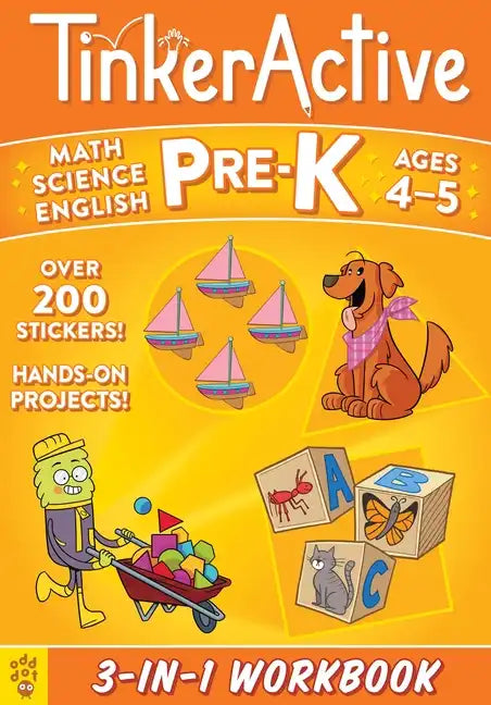 Tinkeractive Pre-K 3-In-1 Workbook: Math, Science, English Language Arts - Paperback