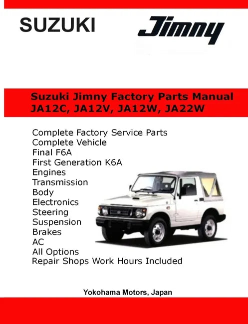 Suzuki Jimny English Factory Parts Manual JA12, JA22W Series - Paperback