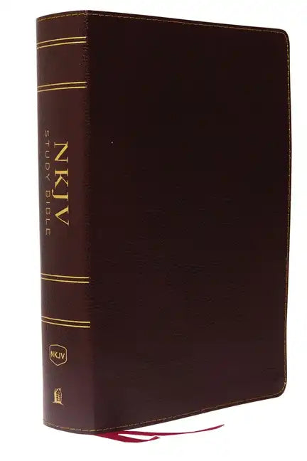 NKJV Study Bible, Bonded Leather, Burgundy, Full-Color, Red Letter Edition, Indexed, Comfort Print: The Complete Resource for Studying God's Word - Bonded Leather