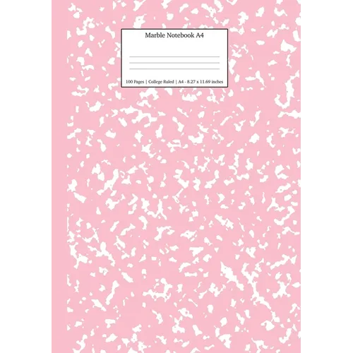 Marble Notebook A4: Pink Marble College Ruled Journal - Paperback