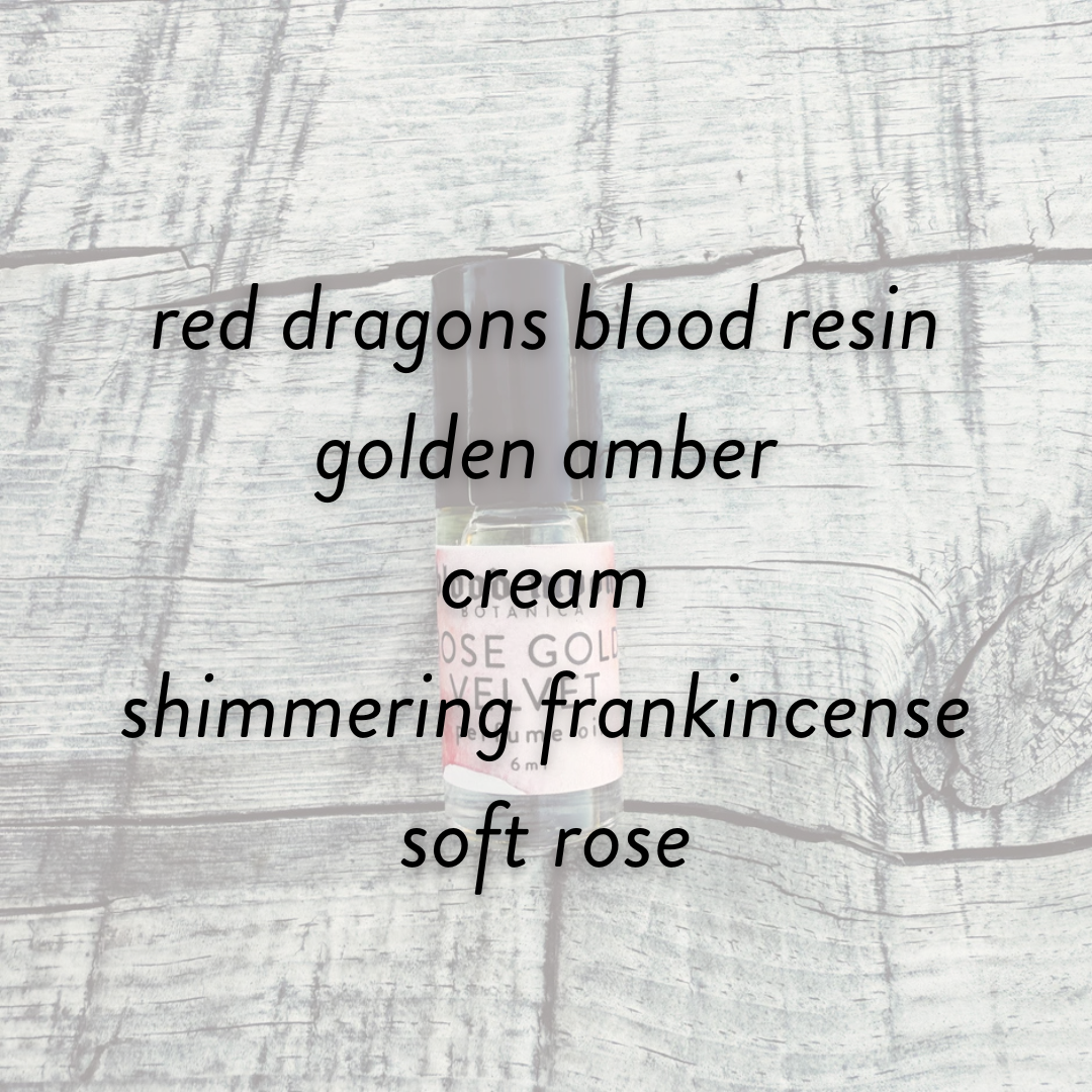 Rose Gold Velvet Perfume Oil - Amber, Dragons Blood, Frankincense