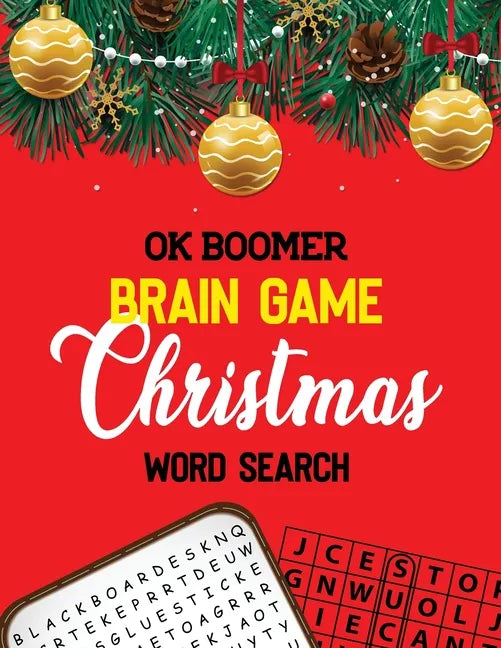 OK Boomer Brian Game Christmas Word Search: 360+ Christmas Word Search Puzzle Book for Adults, Brain Exercise Game, Fun and Festive Word Search Puzzle - Paperback