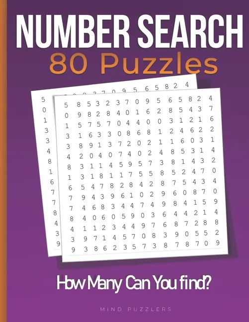Number Search: Search and Find Number Puzzle Activity Book for Adults - Paperback