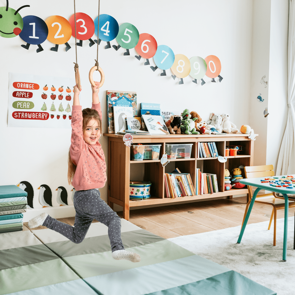 3in1 Swing & Climbing Set: Rope Ladder, Gym Rings & Disc Swing