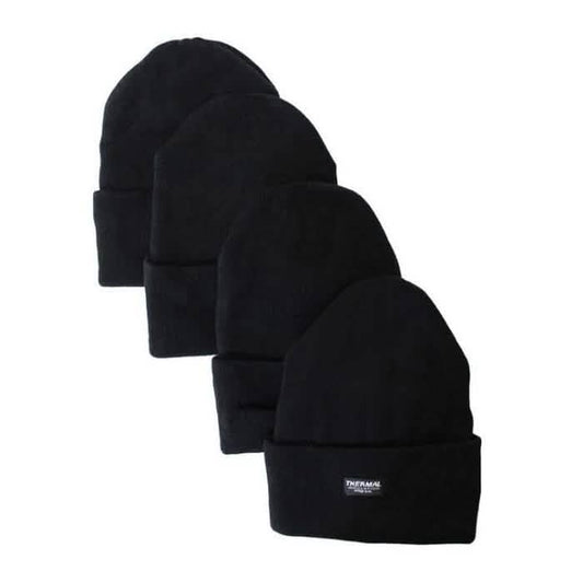 4-Pack: Unisex Sherpa-Lined Winter Beanie Hat