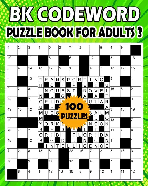 BK Codeword puzzle book for adults 3: codebreaker puzzle book for adults & seniors - 100 Puzzle from (BK Bouchama) - Paperback