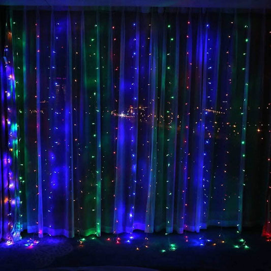 448 LED RGB Multi-color Waterproof String Fairy Curtain Lights