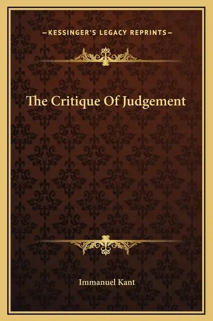 The Critique of Judgement - Hardcover