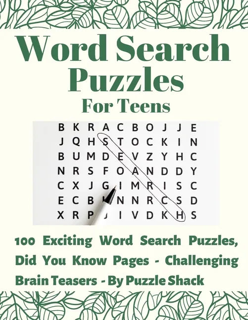 Word Search Puzzles for Teens: 100 Exciting Word Search Puzzles, Did You Know? (Interesting Facts) Pages - Challenging Brain Teasers - Paperback