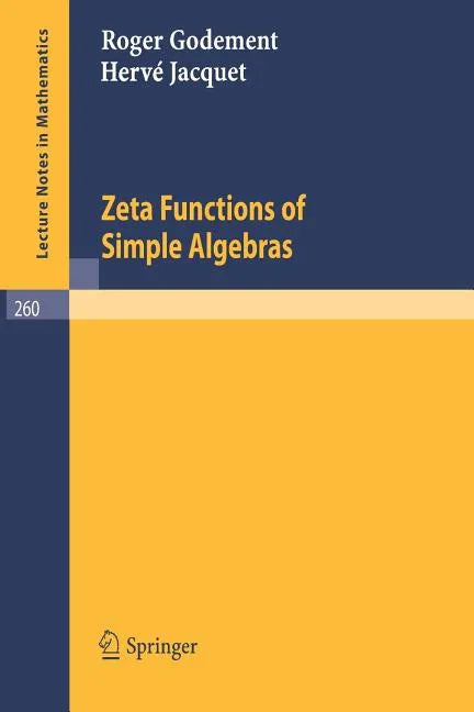 Zeta Functions of Simple Algebras - Paperback