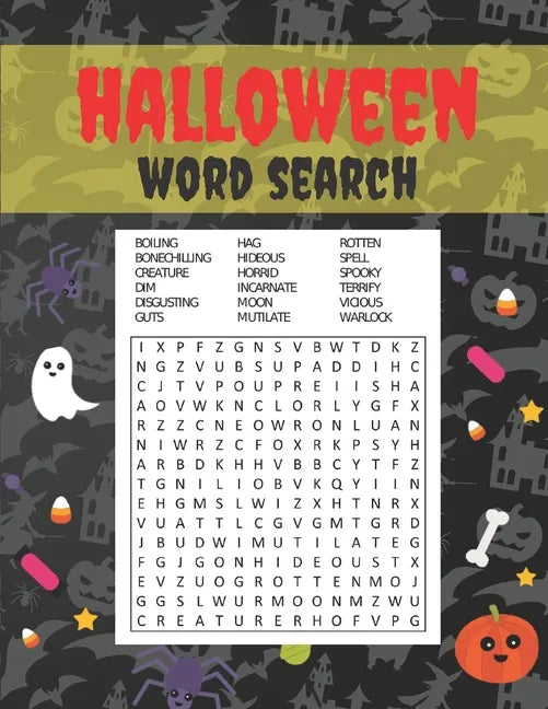 Halloween Word Search: Hard Level Unique Patterns for Adults & Teens Find Halloween Words 18 Words to Find per Puzzle - Paperback