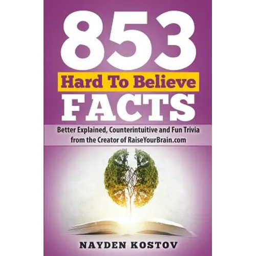 853 Hard To Believe Facts: Better Explained, Counterintuitive and Fun Trivia from the Creator of RaiseYourBrain.com - Paperback
