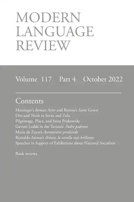 Modern Language Review (117: 4) October 2022 - Paperback