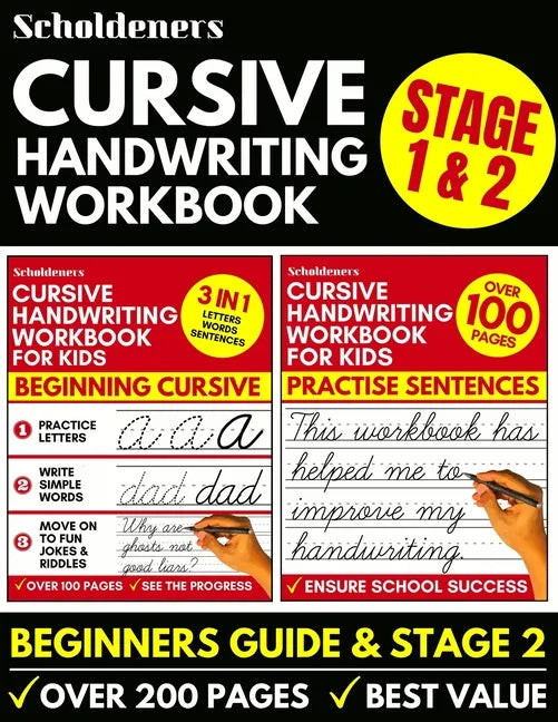 Cursive Handwriting Workbook: 2-in-1 Book Set For Kids (Cursive for Beginners / Cursive Writing Practice Book) - Paperback