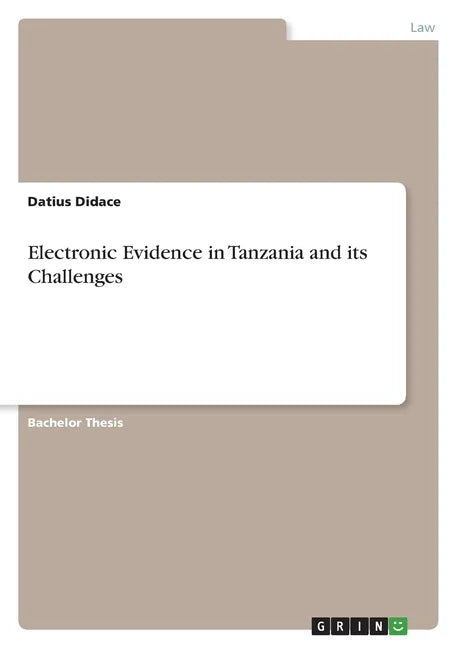 Electronic Evidence in Tanzania and its Challenges - Paperback