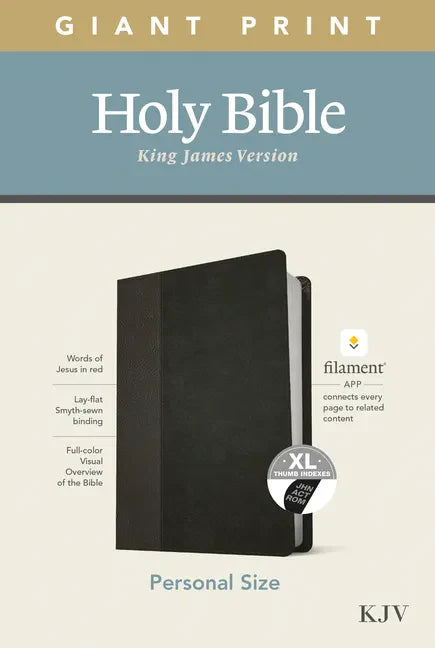 KJV Personal Size Giant Print Bible, Filament Enabled Edition (Leatherlike, Black/Onyx, Indexed) - Imitation Leather