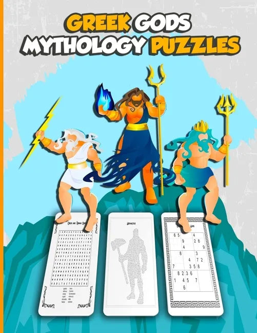 Greek Gods MythologY Puzzles: Large Print Word Search and Intricate Mazes Activity with Easy to Medium and Extreme Sudoku for Adult Anxiety - Ancien - Paperback