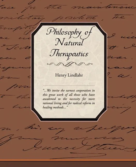 Philosophy of Natural Therapeutics - Paperback