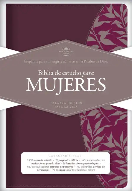 Rvr 1960 Biblia de Estudio Para Mujeres, Vino Tinto/Fucsia Símil Piel - Imitation Leather