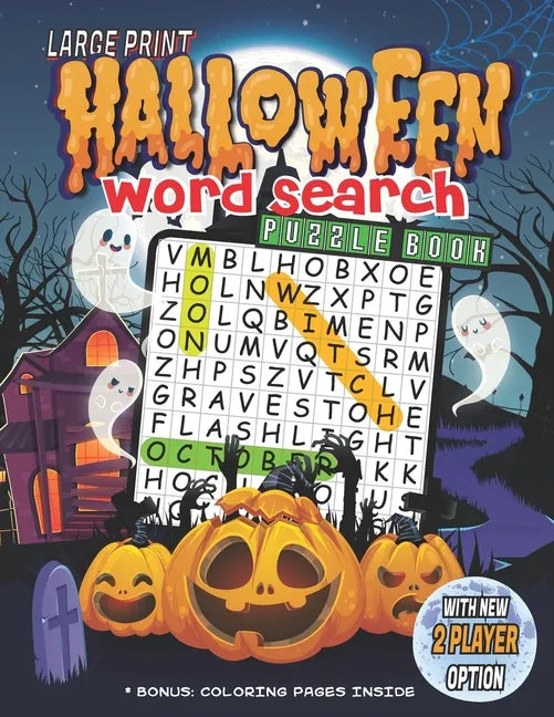 Halloween Word Search Puzzle Book: Large Print Halloween Word Search Puzzle Book for Kids & Adults from Easy to Hard Levels. With Solutions and Bonus - Paperback