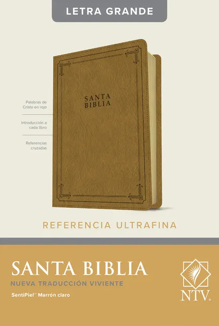 Santa Biblia Ntv, Edición de Referencia Ultrafina, Letra Grande (Sentipiel, Marrón Claro, Índice, Letra Roja) - Imitation Leather